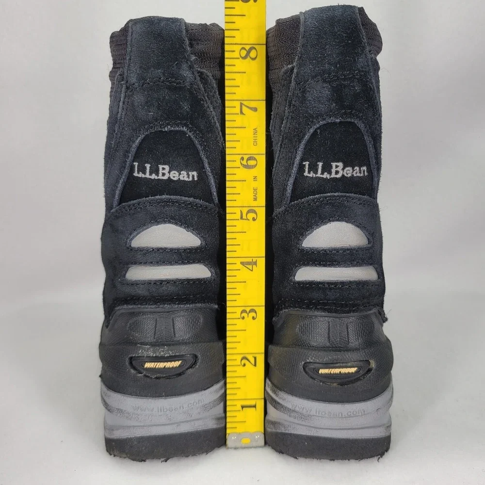 LL BEAN‎ Boots Kids 11 Insulated Snow Boots Waterproof Black Suede Ski Snow Shoe